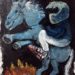 Bleu cheval en yz peinture emmanuel mousset